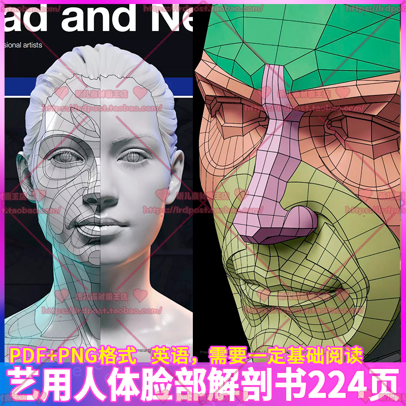 头部脖子结构电子书PDF雕塑面部解剖学肌肉表现绘画临摹参考素材