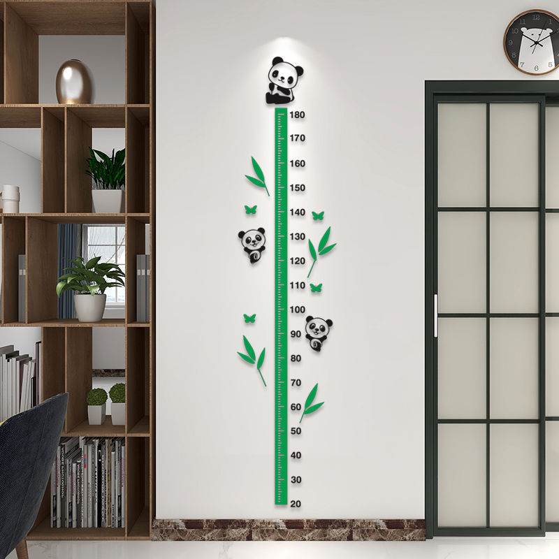 熊猫海贼王卡通3d立体测身高尺儿童量身高可爱宝宝客厅背景墙贴饰