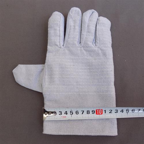 24线双层加厚全衬帆布手套工作电焊耐磨透气机械劳保防护用品手套