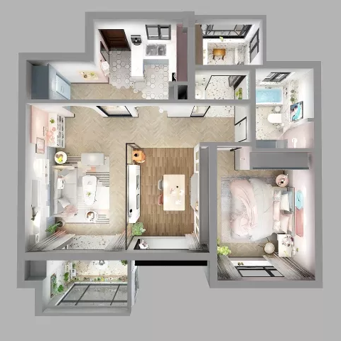 酷家乐3d效果图cad代做VR画户型图布置全屋订制客餐厅卧室卫生间