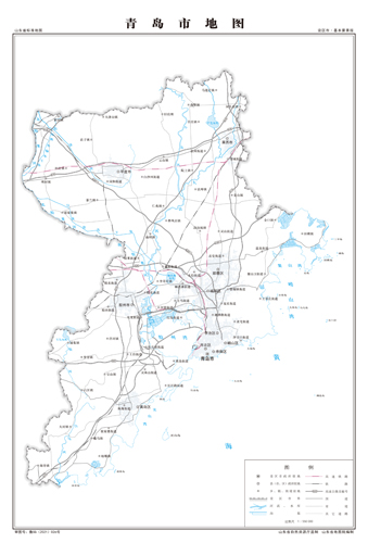 青岛市地图交通水系地形河流行政区划湖泊旅游铁路山峰卫星村界乡
