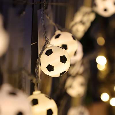 足球卡通灯串俄罗斯世界杯足球装饰酒吧主题装饰商场彩灯创意灯串