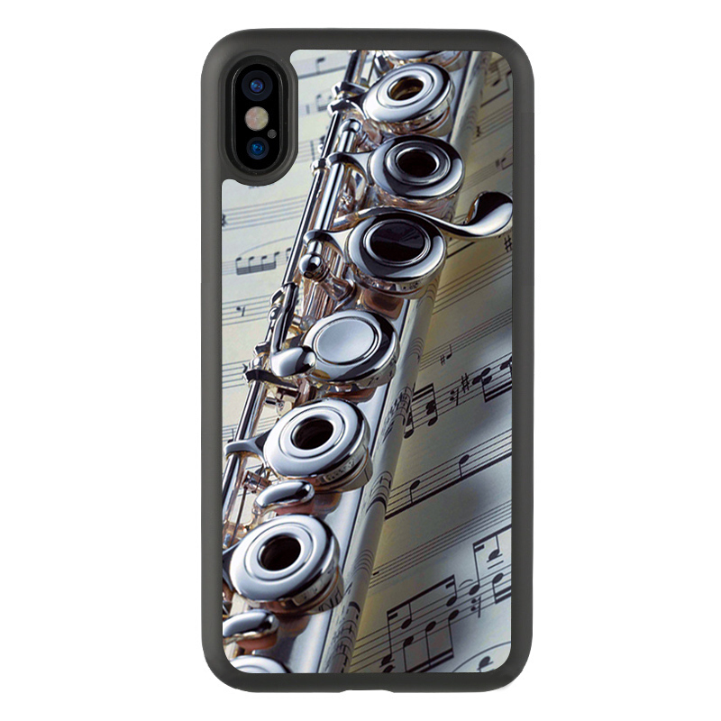 适用于8简约xr音乐长笛插画7plus手机壳iPhone13适用苹果14硅胶15