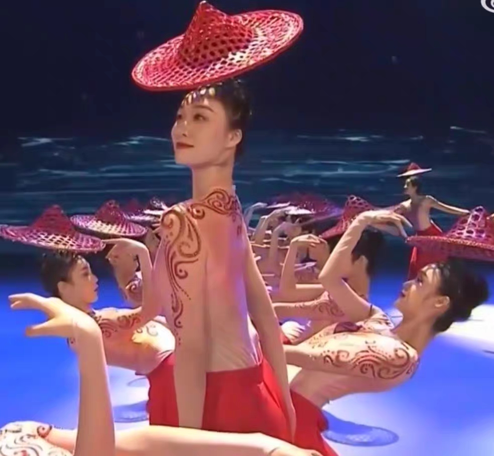 珊瑚颂舞蹈服女子古典群舞中国歌剧院唯美群舞红色经典演出服定制
