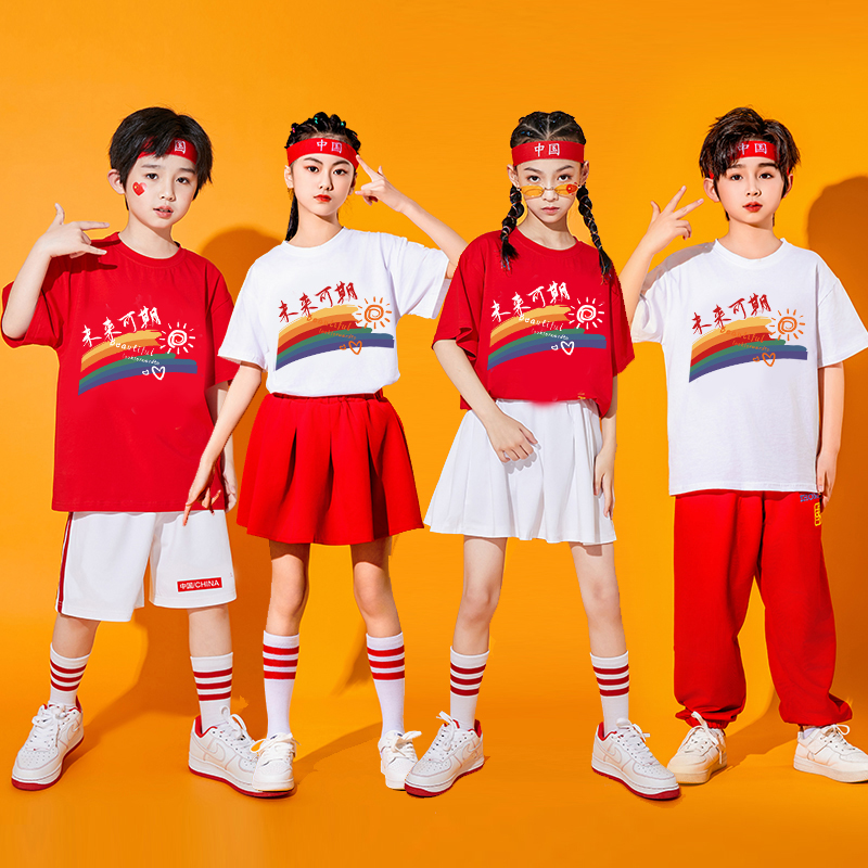 儿童拉拉队表演服中国风幼儿园舞蹈服中小学生运动会啦啦操演出服