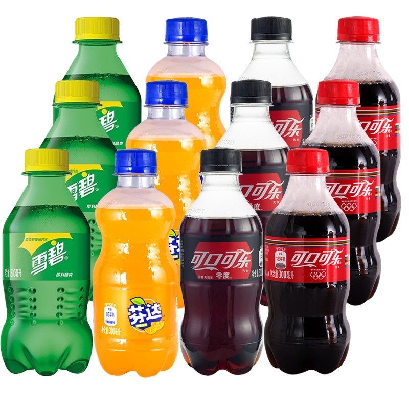 可口可乐雪碧芬达300ml*6瓶12瓶迷你便携小瓶装无糖碳酸饮料饮品