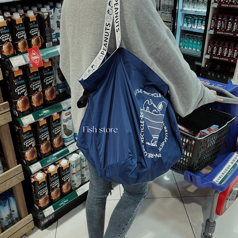*Fish store*大容量防水折叠便携购物袋环保袋逛超市手提肩背包