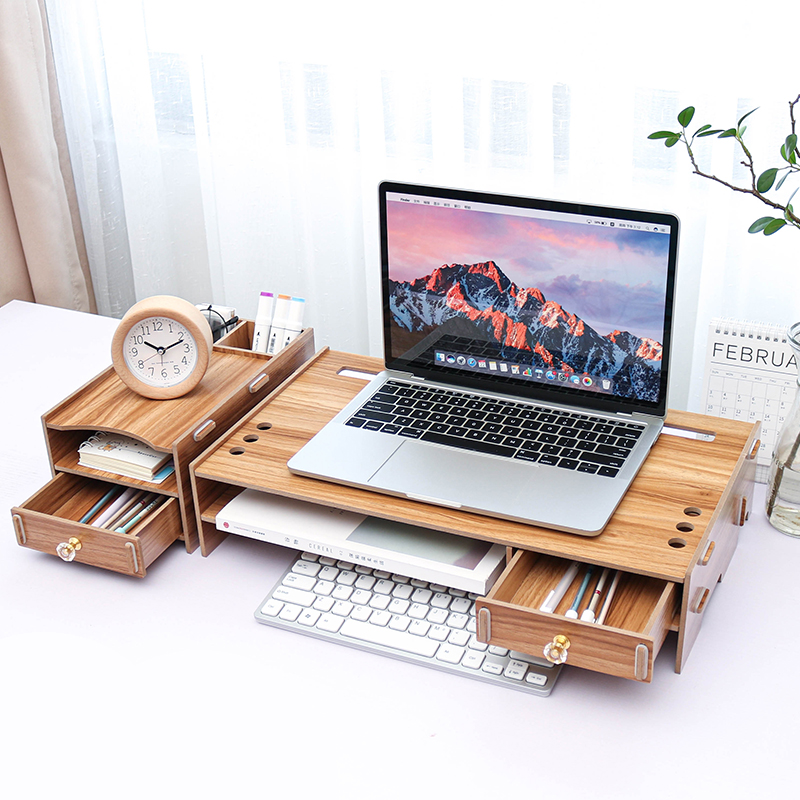 笔记本电脑增高架护颈椎简约显示器底座办公室桌面键盘收纳置物架