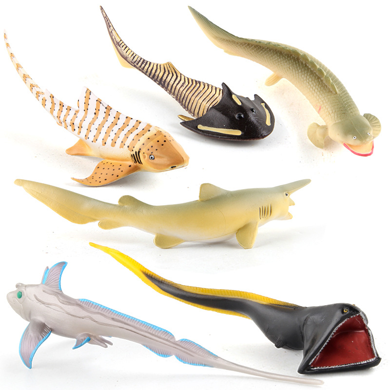仿真海洋生物模型剑吻鲨鳄鱼恐龙王海底世界早教摆件海底动物套装