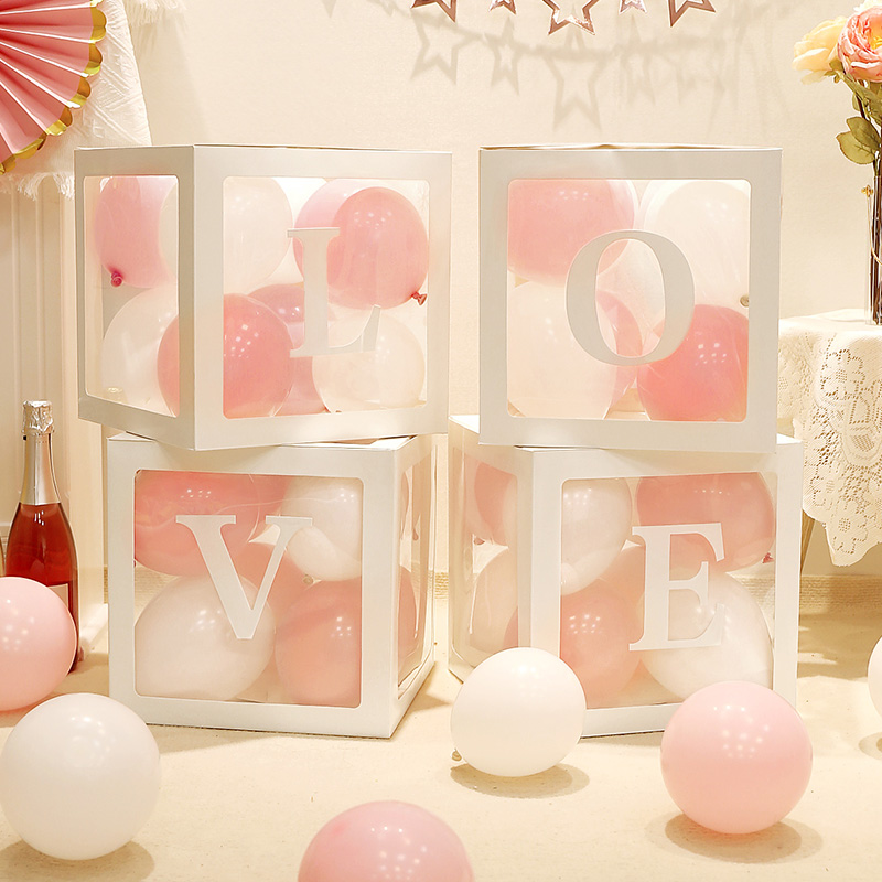订婚布置气球盒子LOVE摆件求婚室内婚礼现场七夕氛围道具场景装饰