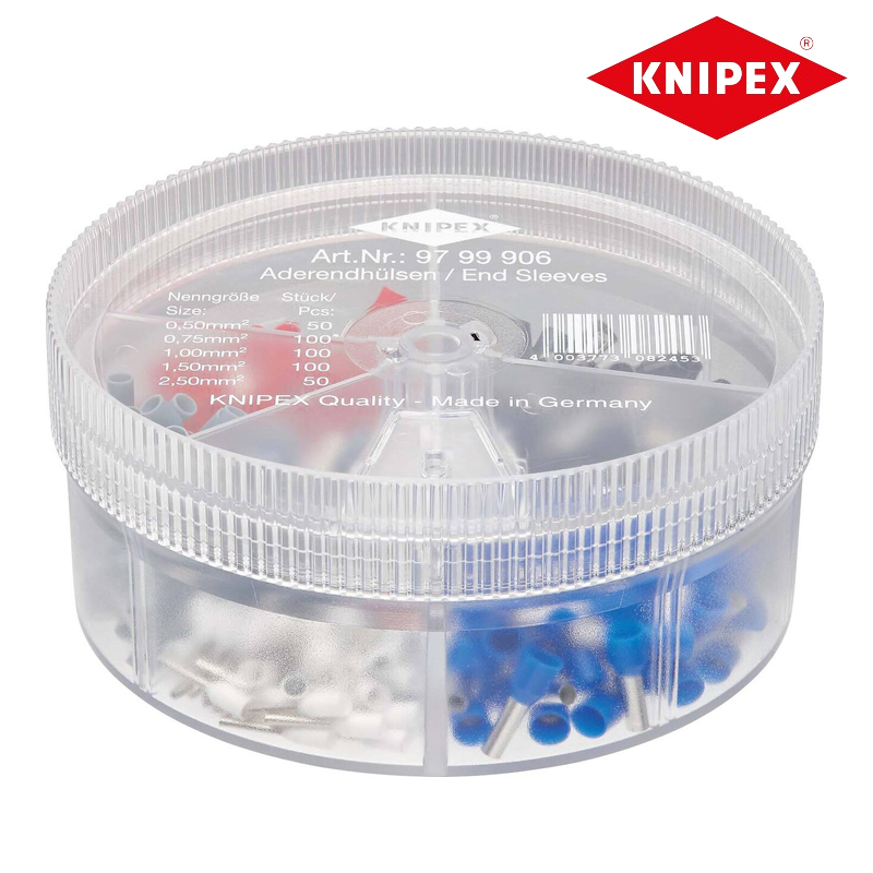 KNIPEX凯尼派克德国套管接线欧式端子冷压接线裸端子套装工具盒装