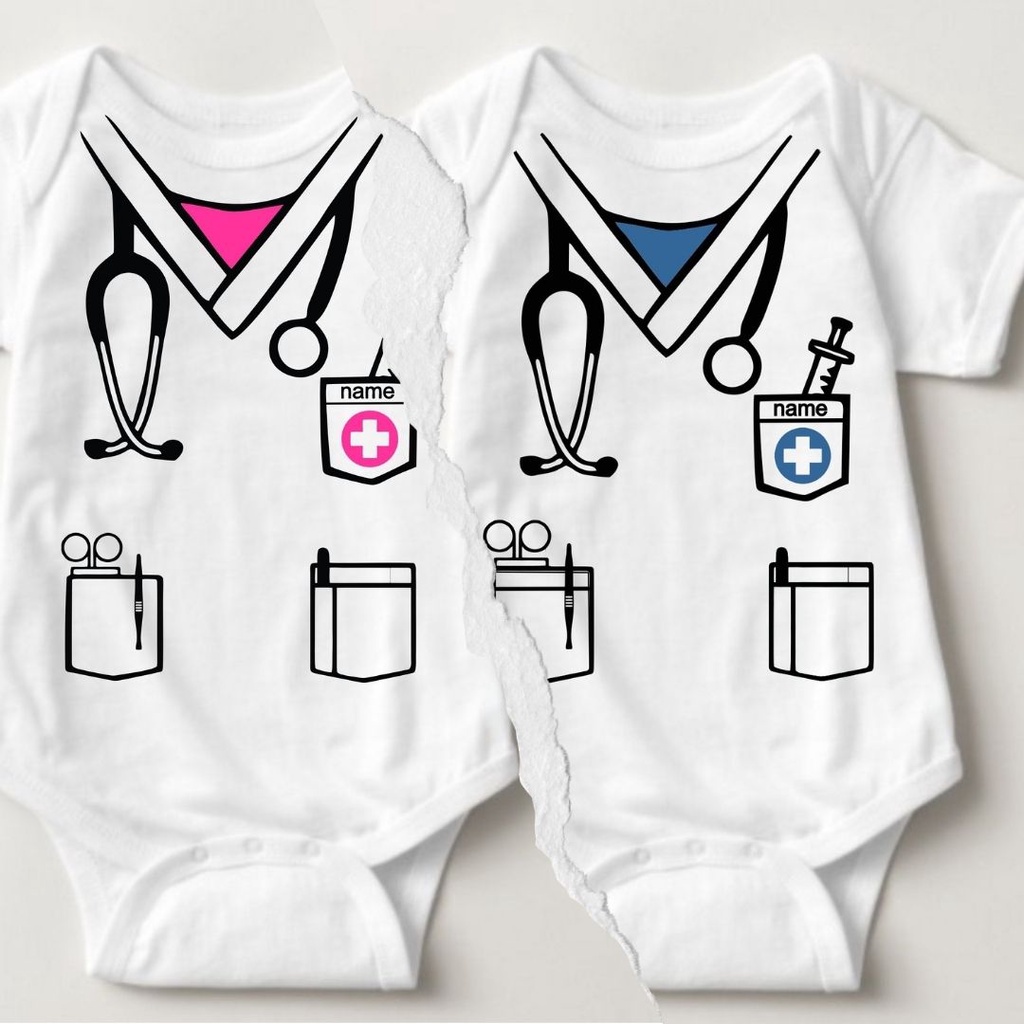小小大人系列宝宝护士短袖哈衣夏季纯棉休闲婴儿初生小童个月爬服