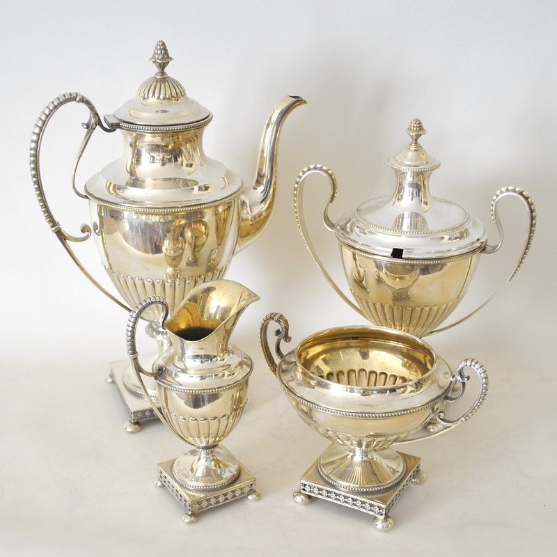英国1890年代古董西洋银器咖啡餐具精品欧式镀银英式下午茶具套装