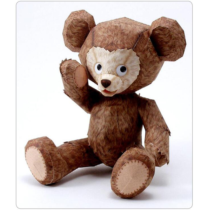 泰迪熊卡通可动娃娃熊3d立体纸模型DIY手工制作儿童折纸益智玩具