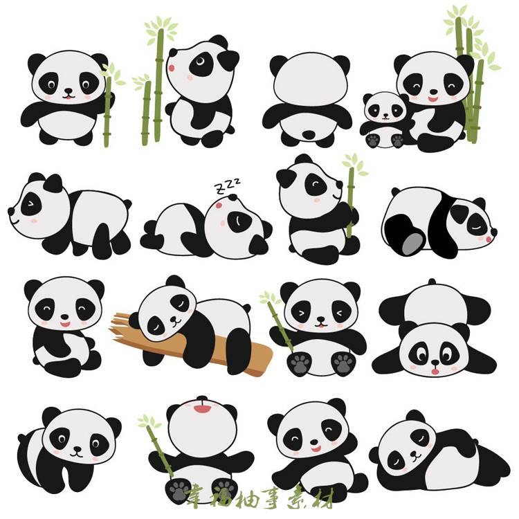 熊猫简笔画可爱颜色