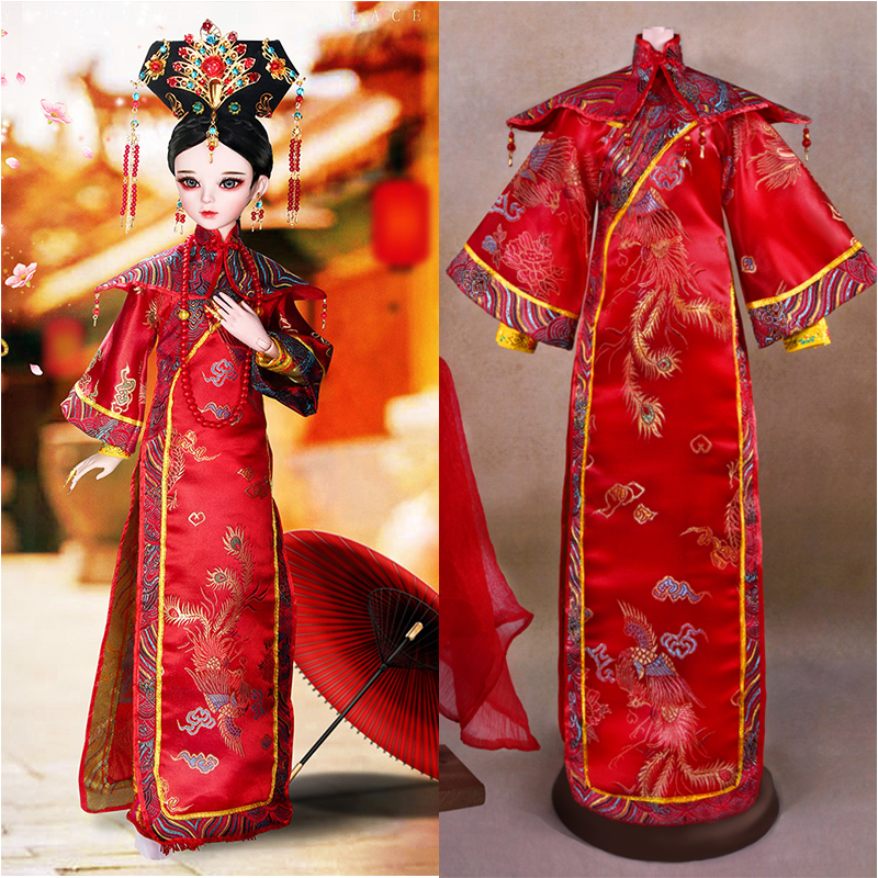 60厘米sd中国古装清朝格格古代宫廷新娘唐朝公主扶摇婚服关节娃娃