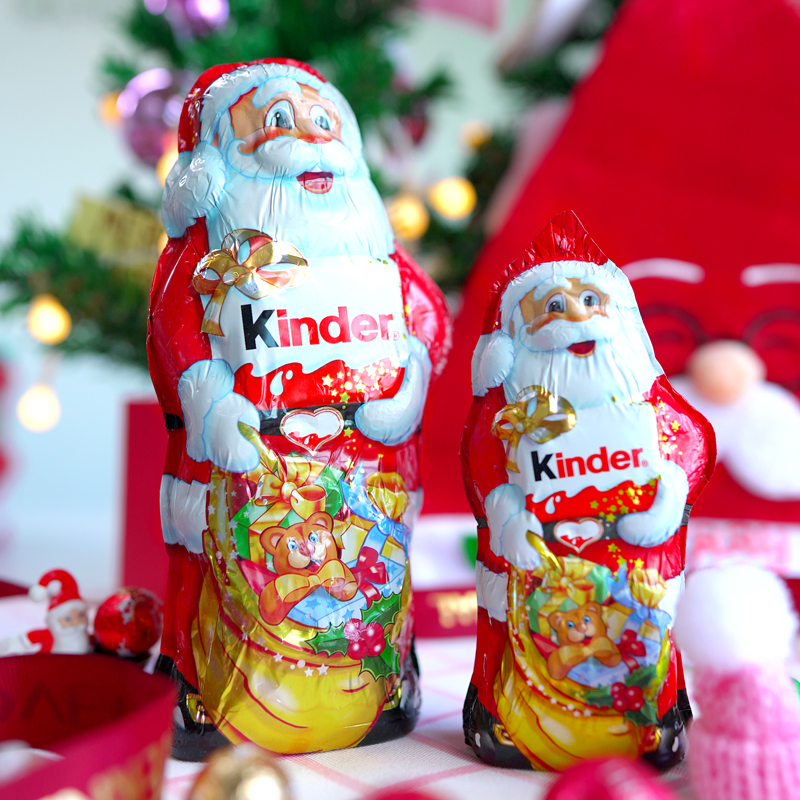 健达Kinder圣诞老人巧克力牛奶卡通造型公仔儿童新年零食年货糖果