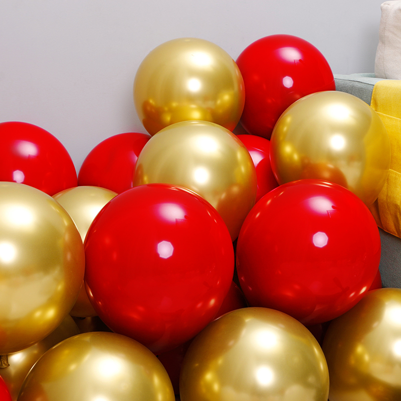 金属金色气球装饰场景布置元旦红色汽球链搭配活动商场店铺店庆