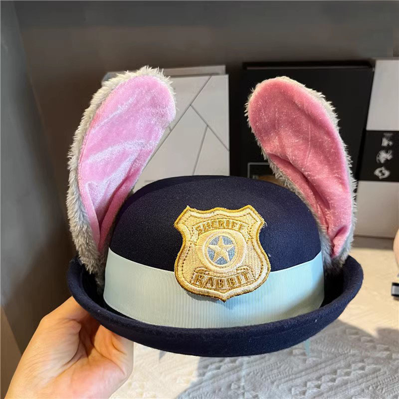 女童朱迪兔子警官COS服疯狂动物城仿真道具帽子发箍卡通尾巴套装