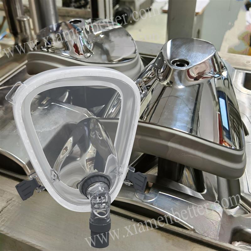 防护全脸硅胶面罩液态包胶塑料PC头戴式呼吸机用厂家供应零售