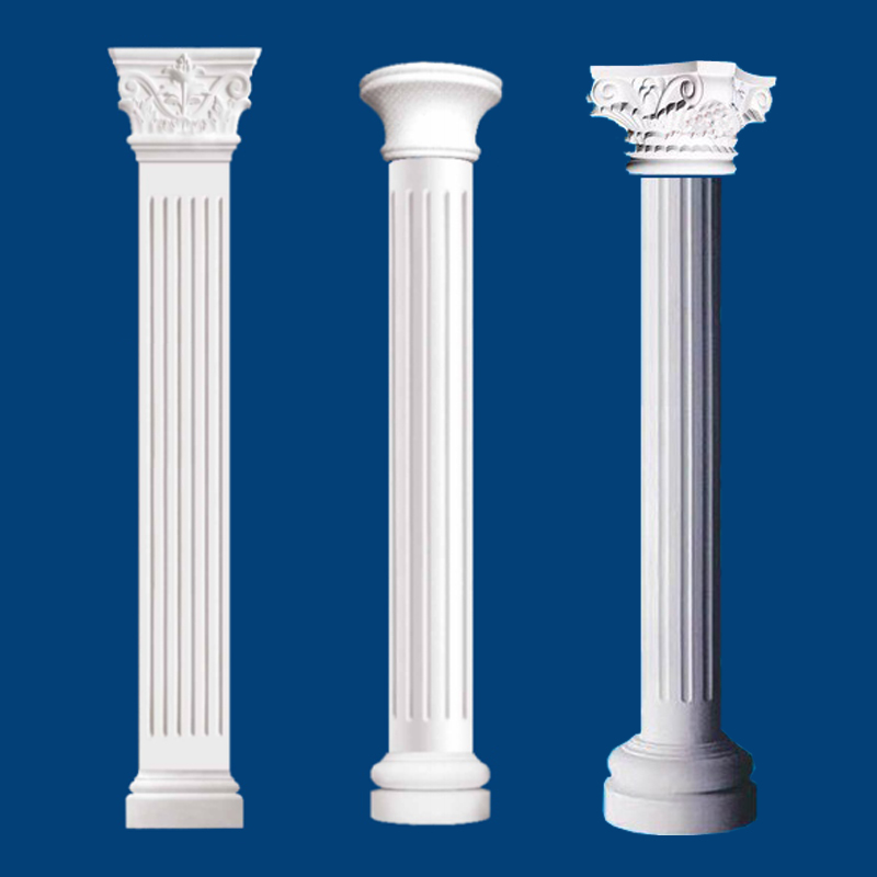 欧式石膏罗马柱圆柱展厅装饰装修半圆客厅背景墙石膏线平板柱定制
