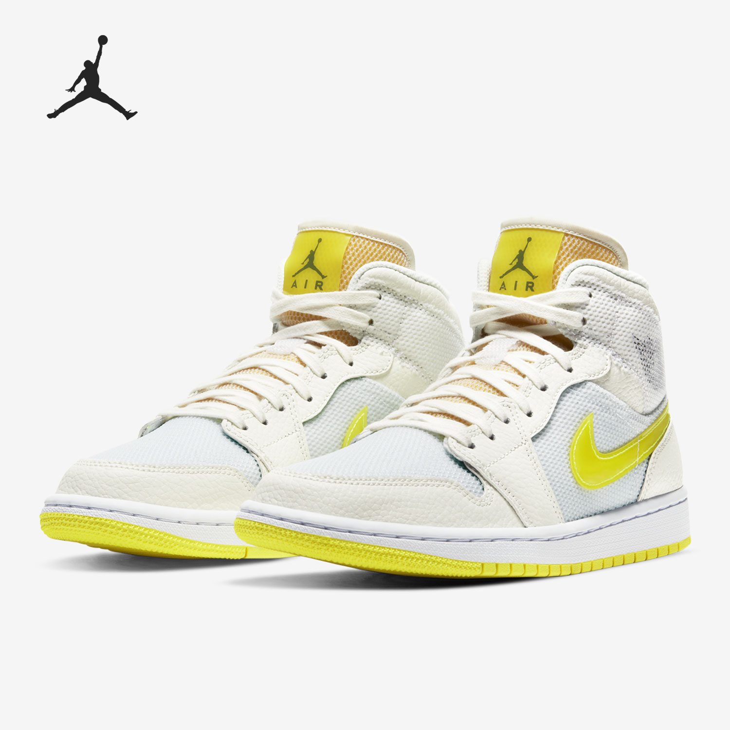 Nike/耐克正品 Air Jordan 1 Mid AJ1 湖人高帮女子篮球鞋 DB2822