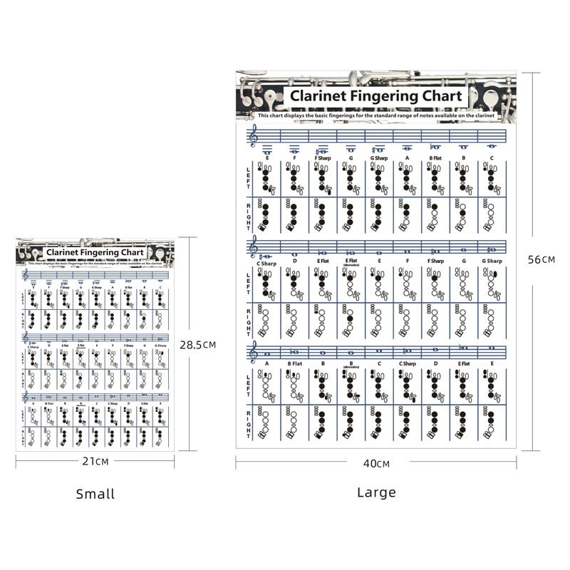 单簧管和弦指法图 Clarineyt Chart和弦谱 黑管和弦表和弦图.