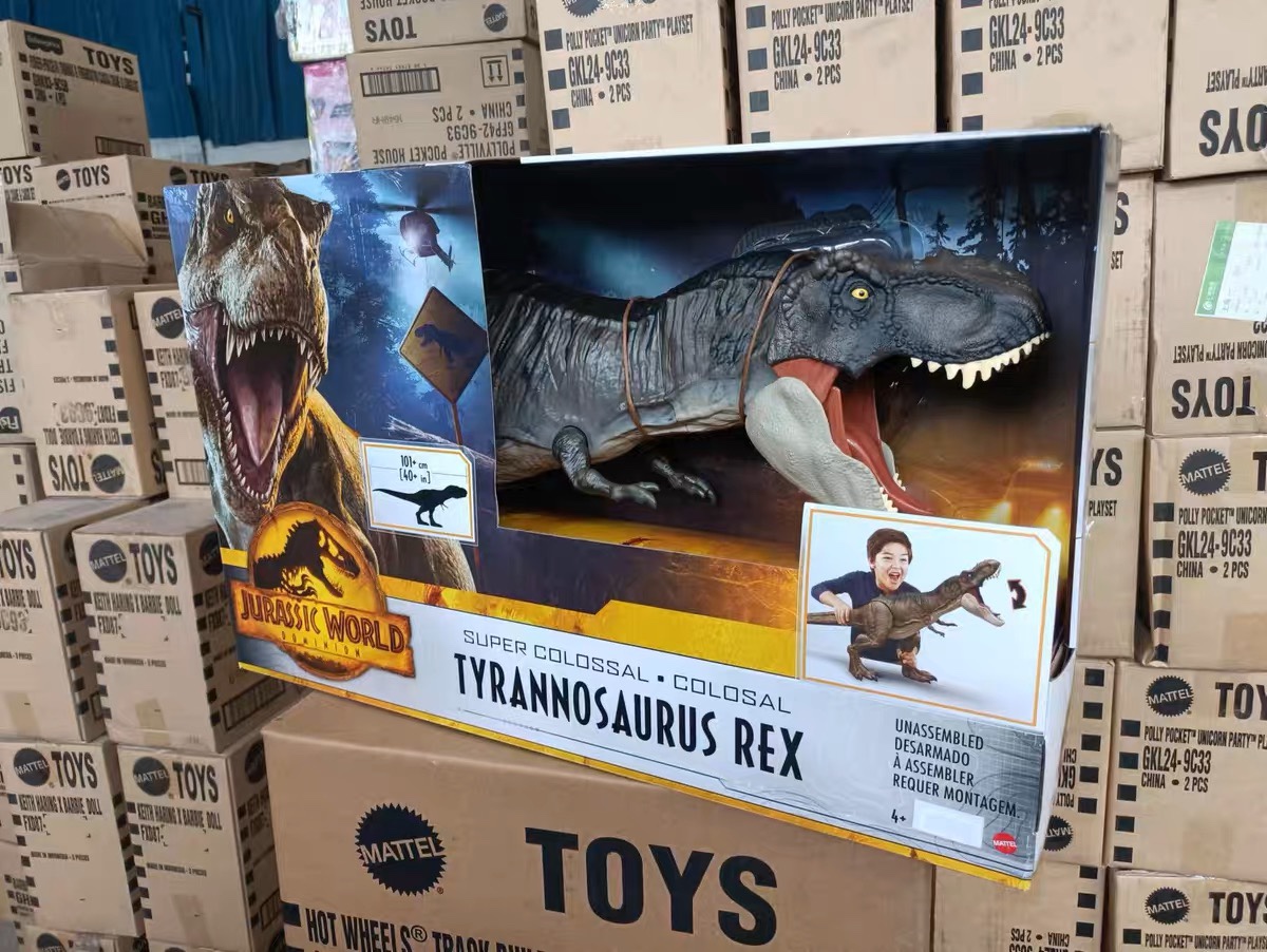 美泰侏罗纪世界电影款超大1米霸王龙南方巨兽龙牛龙恐龙玩具FMM63