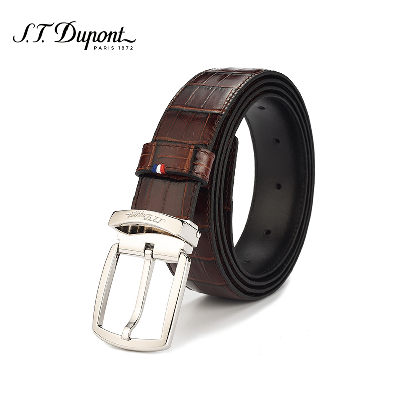 S.T.Dupont/法国都彭简约商务风针扣皮带商务板扣皮带男士腰带