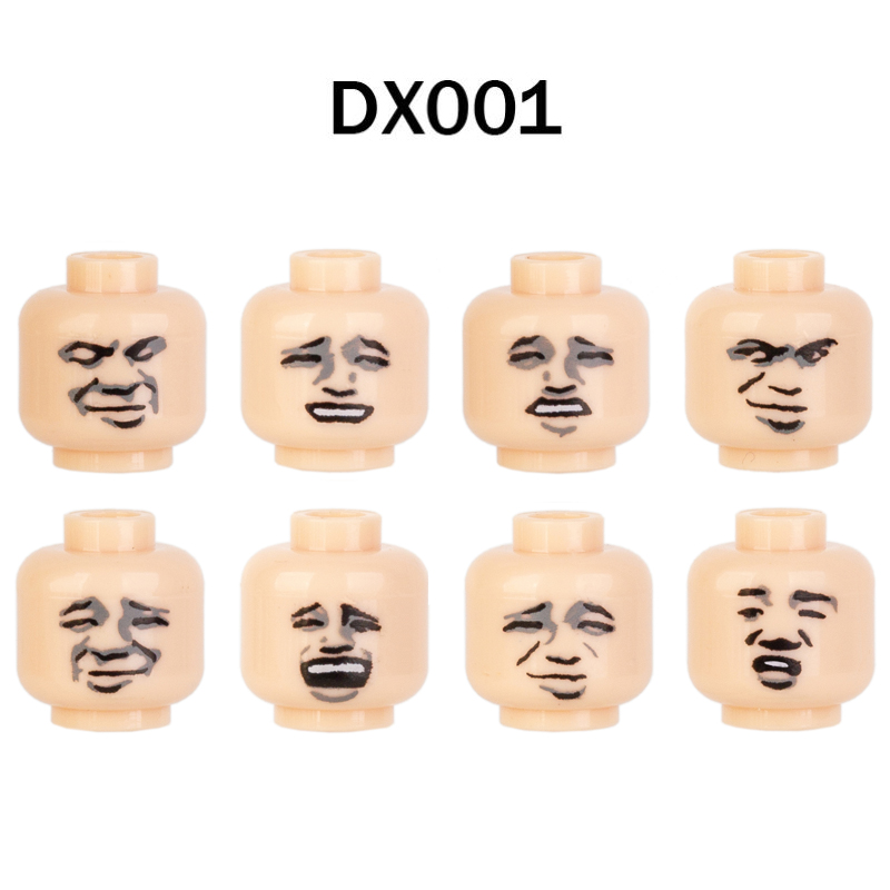 兼容乐高搞笑二次元表情包emoji拼装积木人仔第三方配件玩具DX001