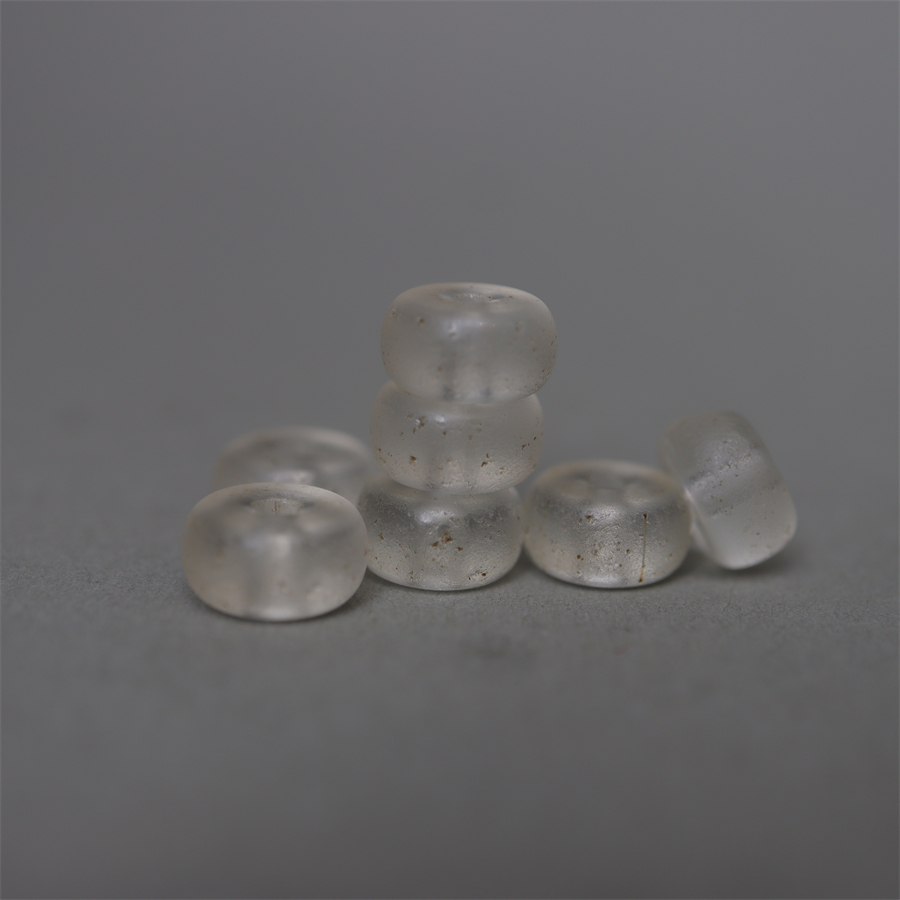 〓老〓精品8mm清代西藏透明片珠琉璃散珠藏式珠串隔珠男女配珠