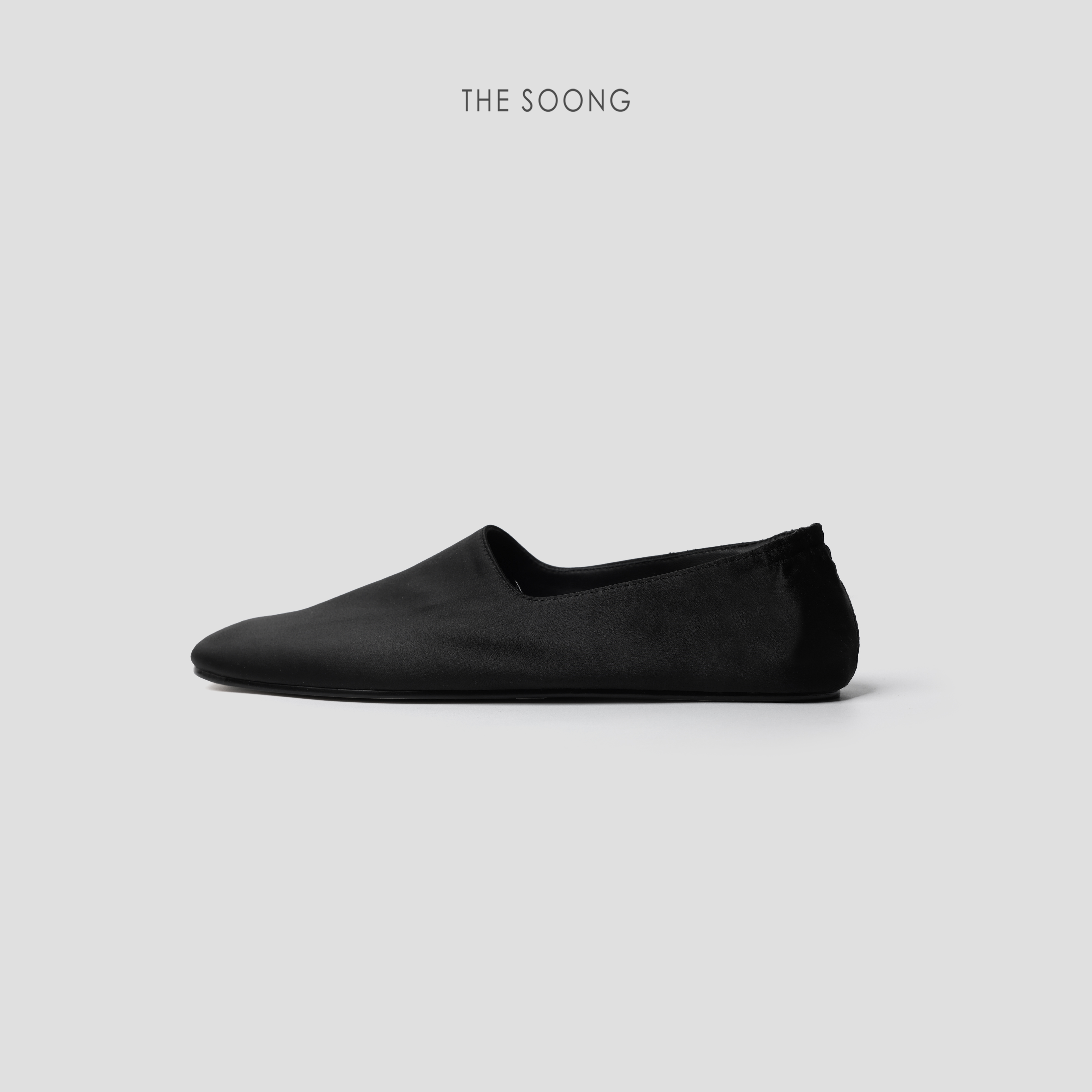 THESOONG/真丝奶奶鞋 有舒适度的腔调感黑色羊皮百搭简约平底女鞋