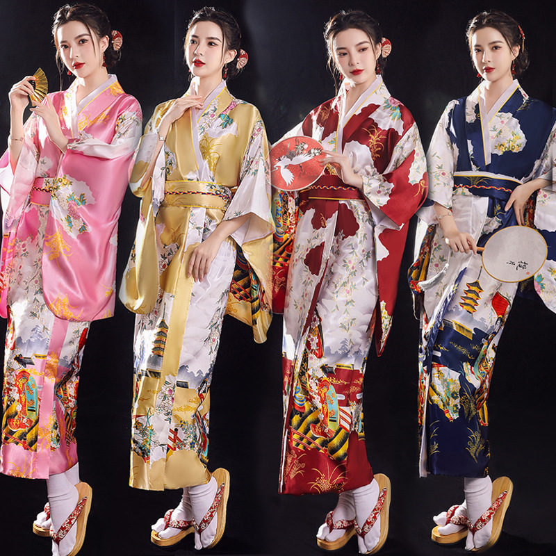 日本和服樱花正装和服套装组合舞台表演服 cospaly民族服装演出女
