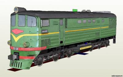 俄罗斯苏联铁路TE3内燃机车火车3D纸模型DIY手工火车地铁轻轨模型