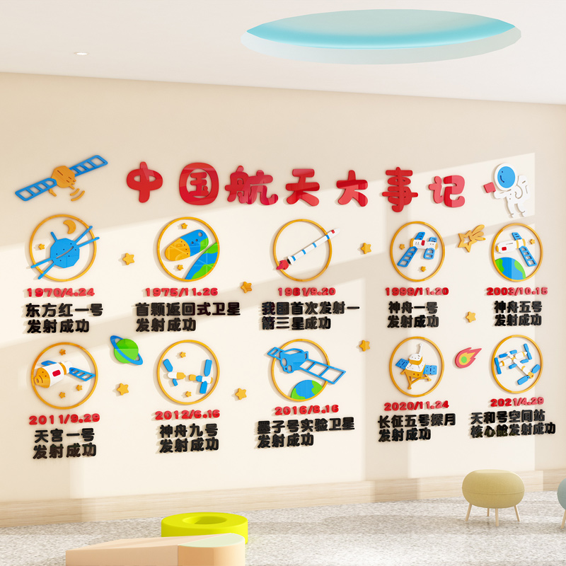 幼儿园科技主题文化墙中国航空航天环创墙贴班级布置教室墙面装饰