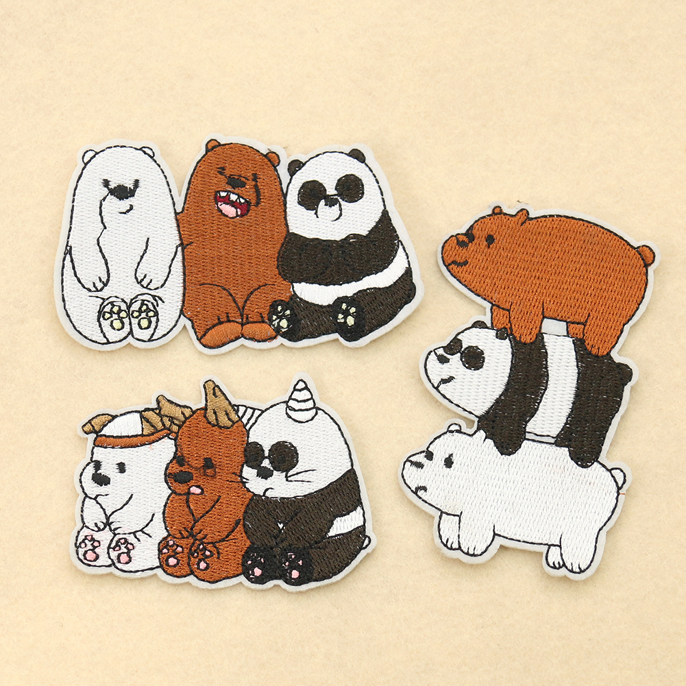 可爱小动物卡通动漫熊刺绣布贴儿童衣服装饰贴花破洞DIY无痕补丁