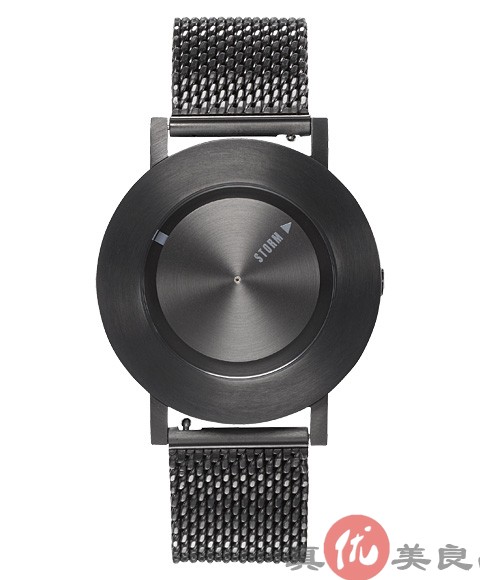 日本代购 STORM英伦风暴 男款复古极简设计表盘网状钢带潮人手表