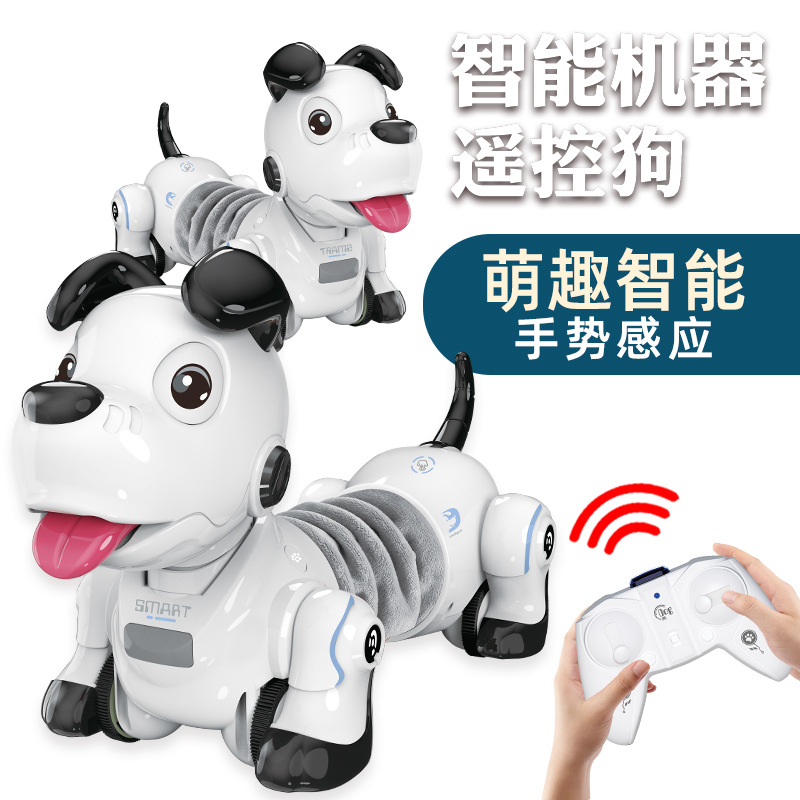 跨境儿童益智机器腊肠狗 红外线遥控手势触摸跟随 电子宠物狗玩具