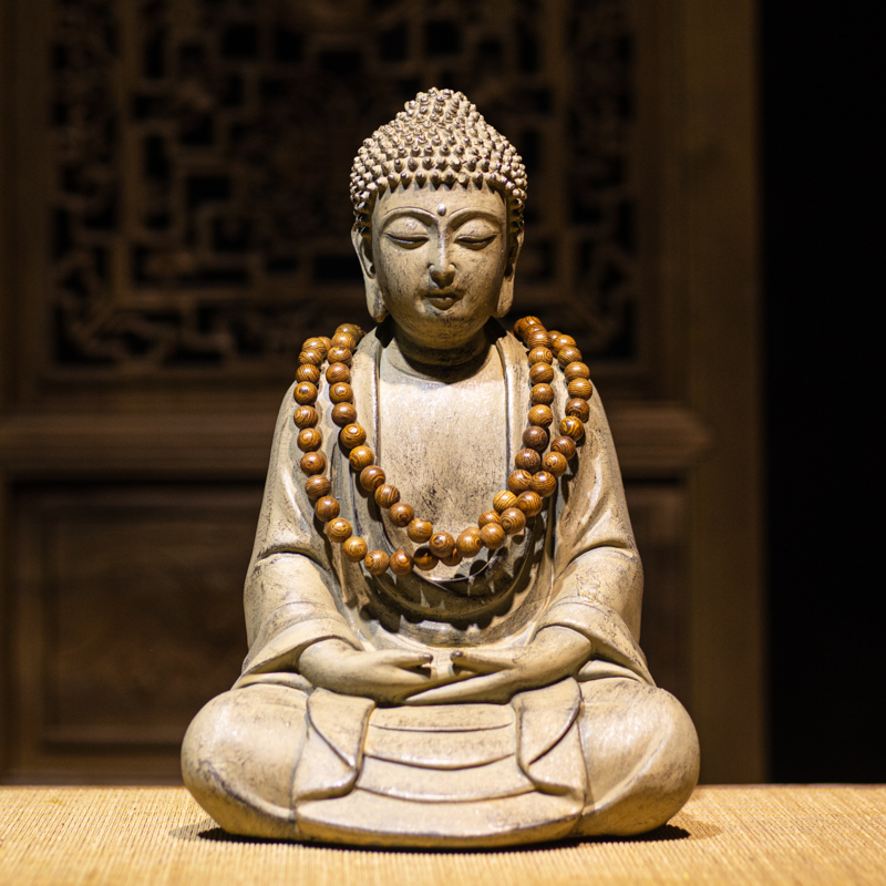 新中式摆件佛像如来佛祖坐佛过道走廊玄关桌面禅意装饰品佛道摆设