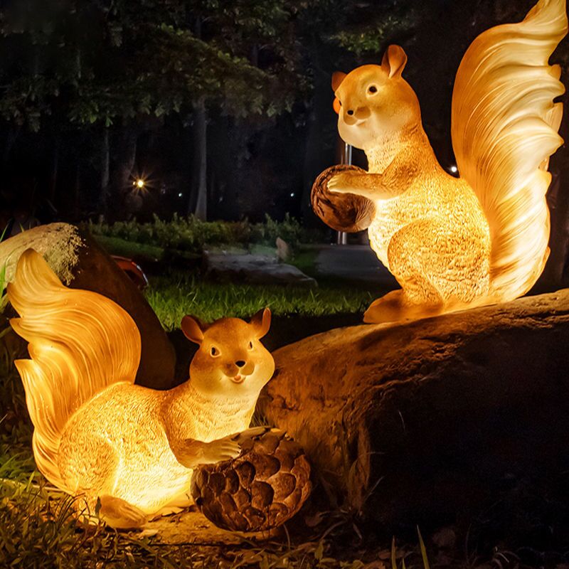 太阳能防水发光松鼠灯庭院亮化草坪公园动物造型灯园林装饰景观灯