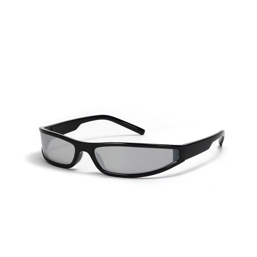 还是很拽Y2K未来风窄框黑色银反墨镜男潮酷非主流个性太阳眼镜女