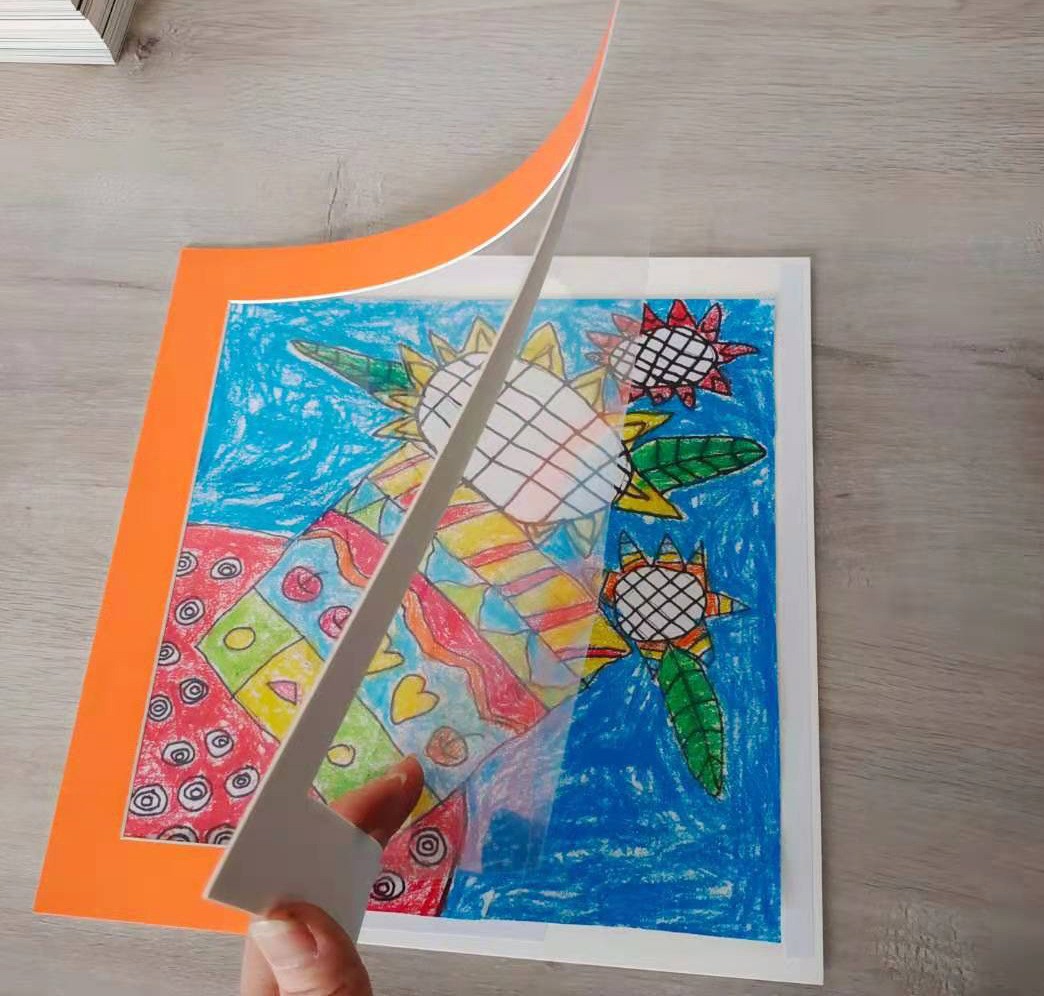 正方形卡纸画框简易儿童装裱画框水彩油画棒圆形相框艺术作品框