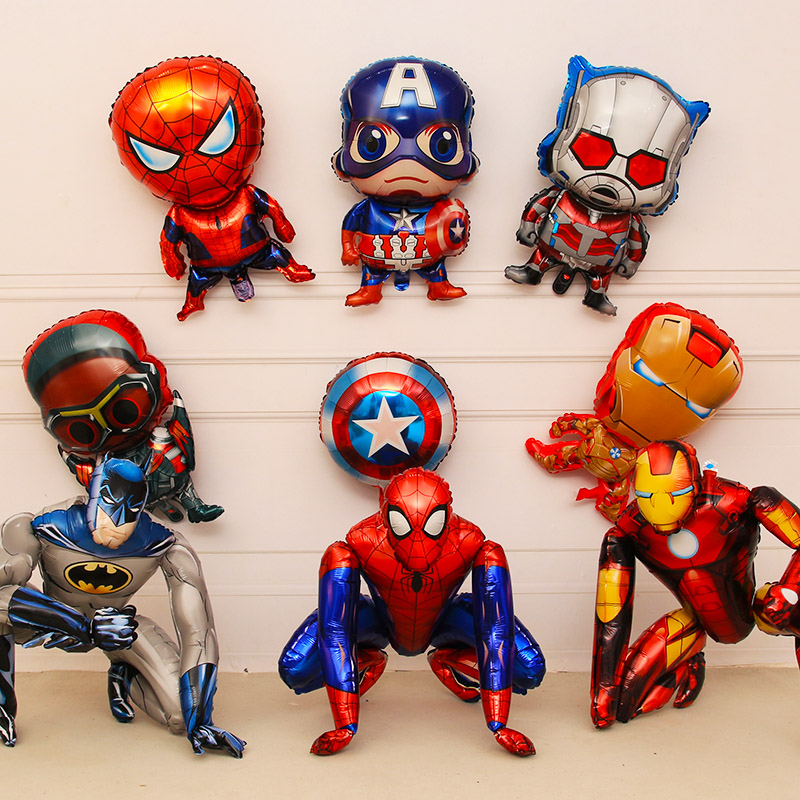 美国队长钢铁侠蜘蛛侠铝膜气球儿童成人生日派对主题布置装饰品