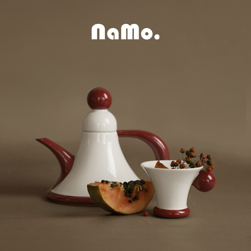 纳茉新年红法式茶壶礼盒套装复古釉下彩耐高温家用陶瓷茶具茶杯