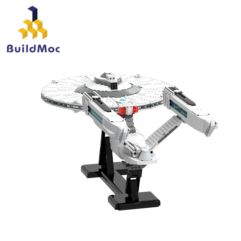 BuildMOC拼装积木玩具星际迷航联邦星舰企业号进取号太空飞船战舰