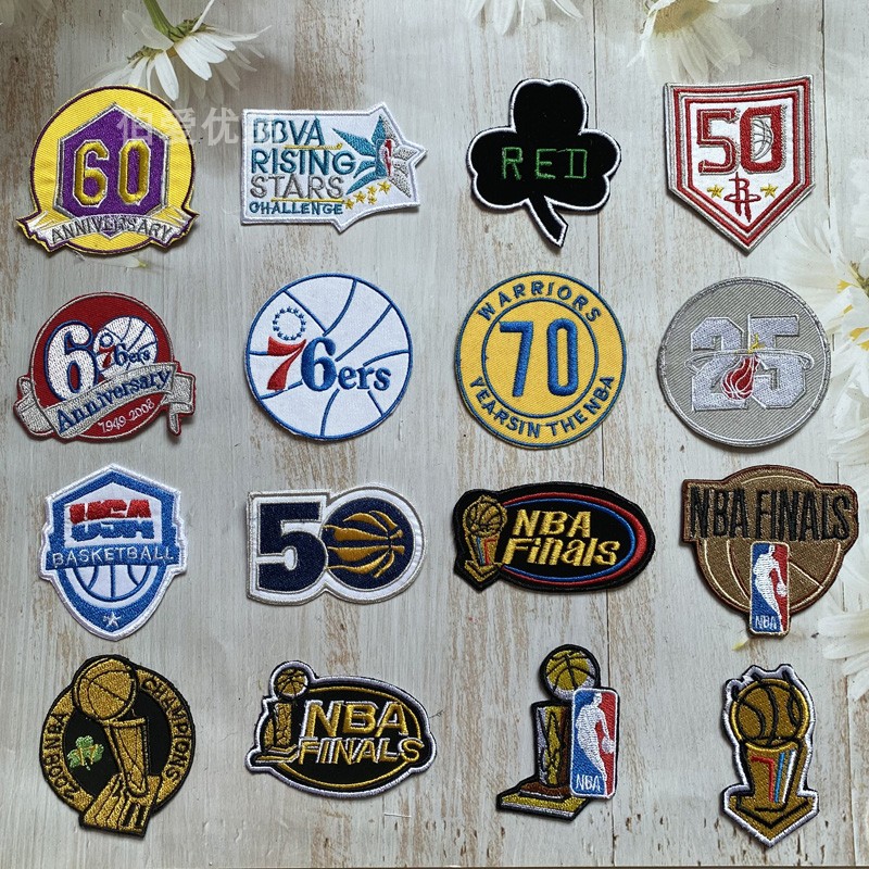 NBA篮球球队纪念标志冠军徽章刺绣运动布贴球衣装饰修补个性贴花
