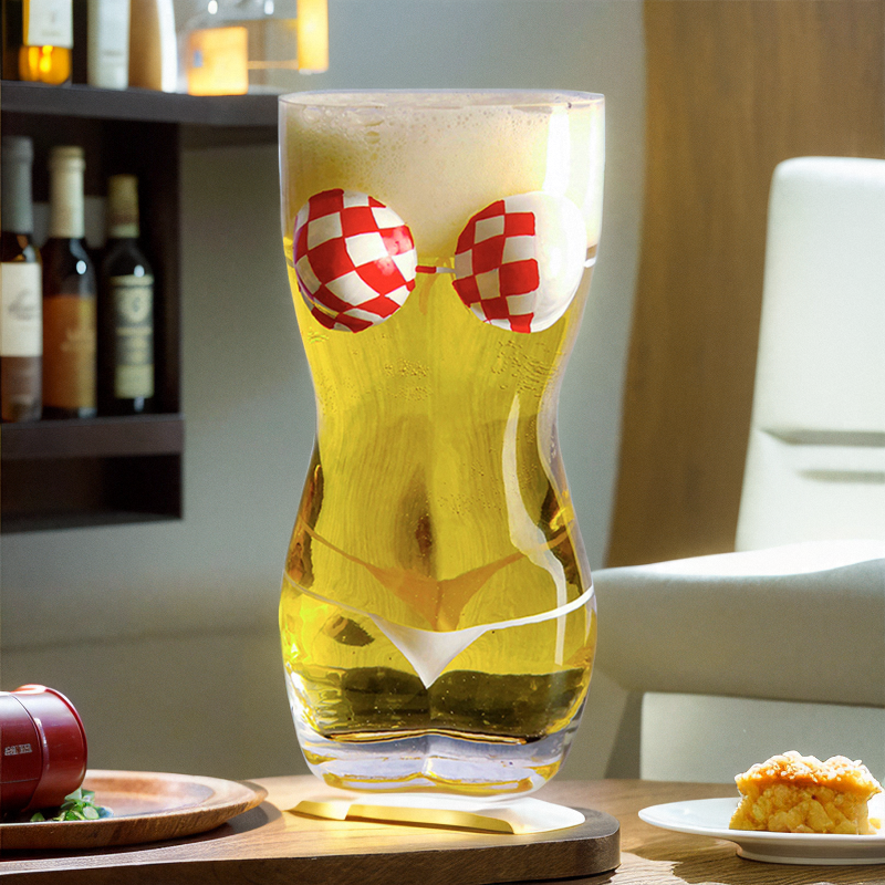 2024新款啤酒杯个性创意玻璃美体人体扎啤杯超大号搞笑网红杯子