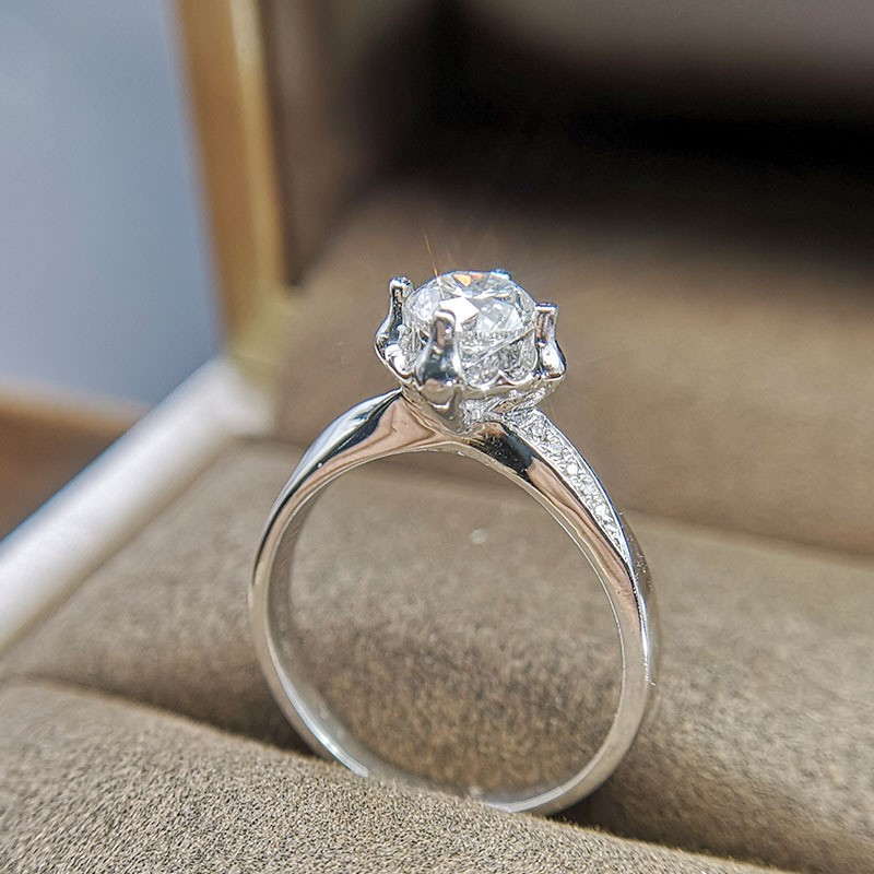 GIA钻戒私人来图定制女 钻石戒指 18k金镶钻石70分几何钻戒