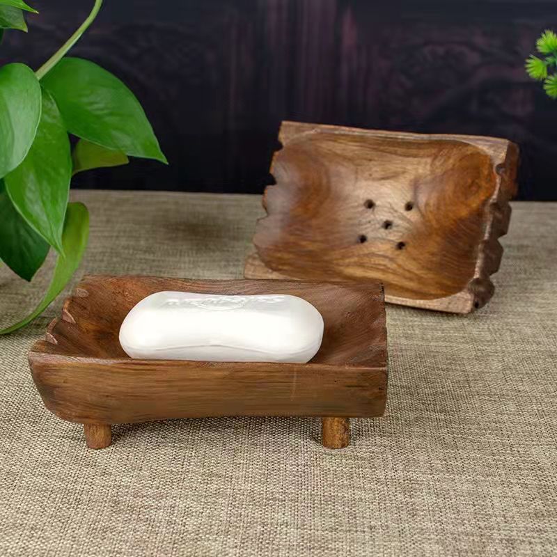 泰国实木香皂盒托创意沥水肥皂盒免打孔卫生间浴室纯手工复古皂架