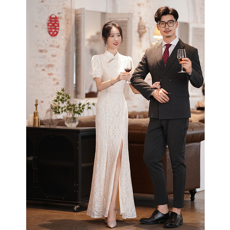 中式订婚旗袍2024新款领证登记晚礼服平时可穿高端新娘敬酒服夏季